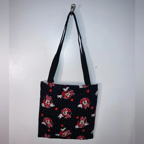 Children’s tote Minnie Mouse print, with two outer pockets, one zip pouch pocket - Picture 3 of 9
